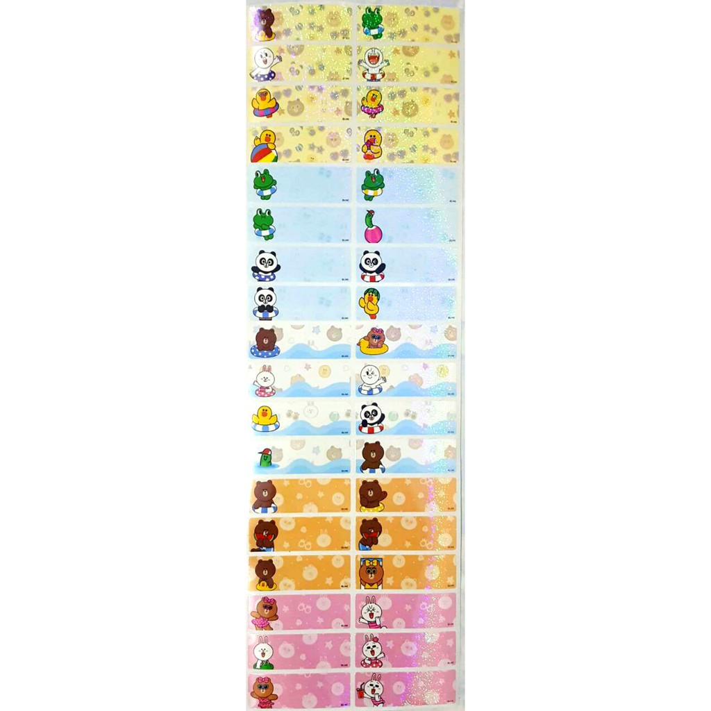 

Label nama stiker waterproof Premium Line Glitter Ori 2 Size L