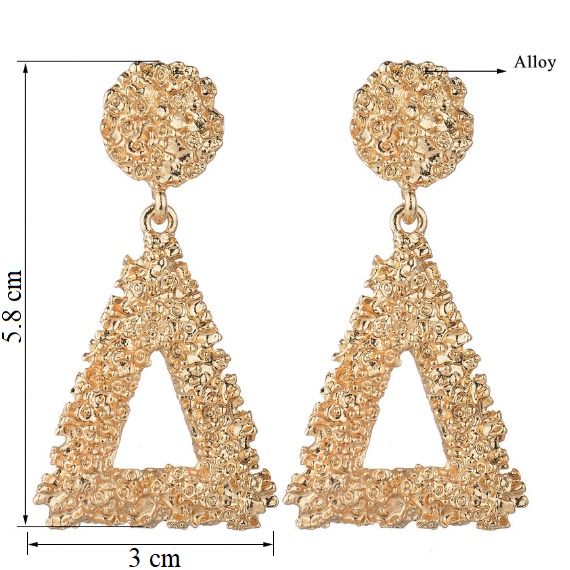Anting Segitiga Korea Hijab Muslim Jilbab Earrings Wanita Fashion Vintage Women Cantik Triangle Metal Model Tusuk