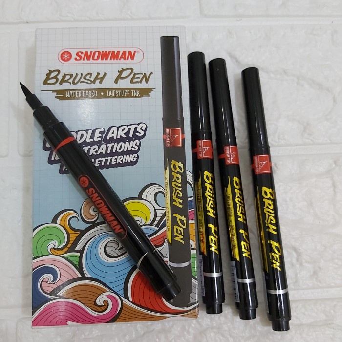 

kaligrafi-perlengkapan- brush pen snowman satuan hitam -perlengkapan-kaligrafi.