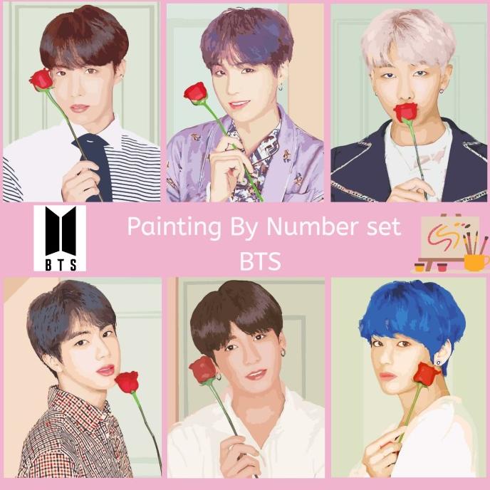 DIY painting by number BTS persona 50x40cm lukisan kpop bangtan BTS