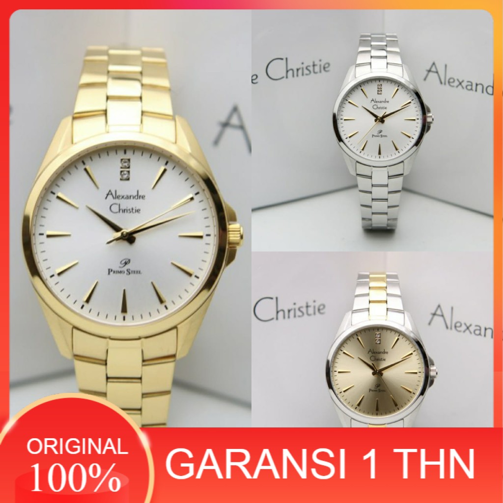 JAM TANGAN WANITA ALEXANDRE CHRISTIE AC 1018 AC1018 GOLD ORIGINAL
