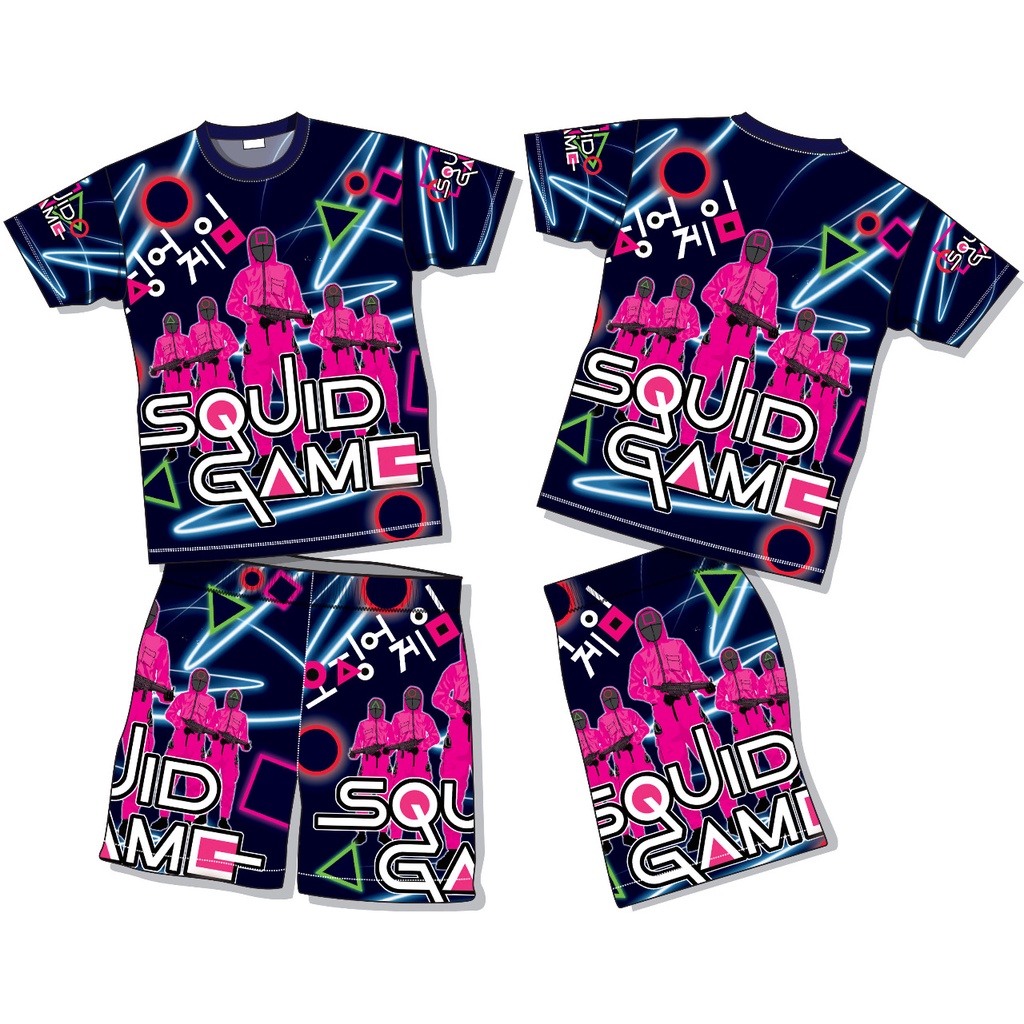 baju anak squid game full printing/setelan anak sqid game size 4-20