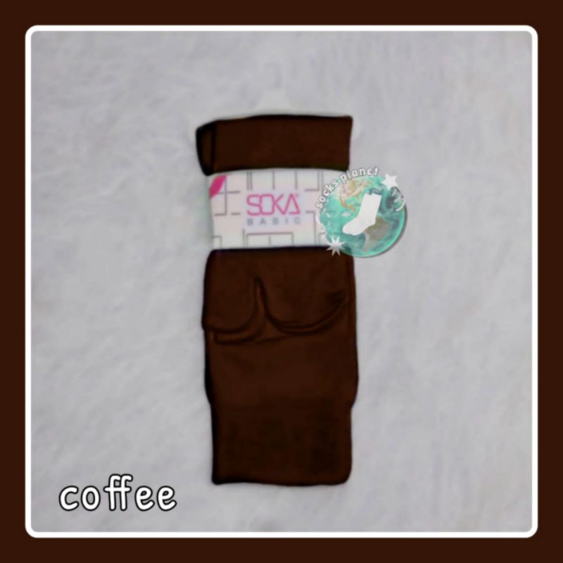[1 PASANG] ORIGINAL SOKA Basic Jempol Kaos Kaki Wanita Hijab Muslimah Murah Size M dan L Termurah Murah Diskon Polos Haji Umroh Warna Kulit dll Size M Pendek size L Panjang Nilon Nylon Kauskaki Kaus Kaki Kaoskaki Krem Cream Skin Series Soka Socking-Coffee