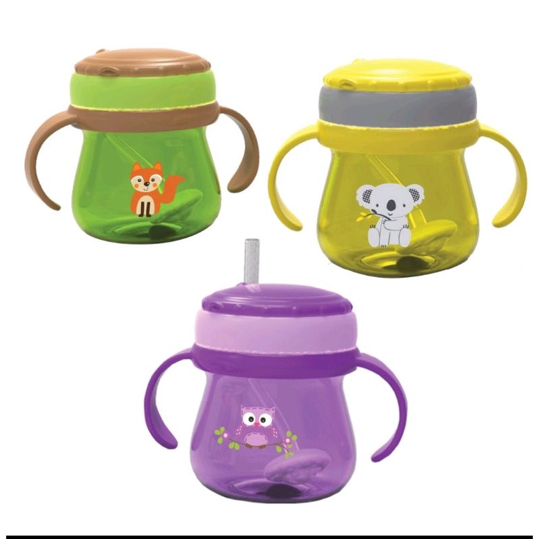 Babysafe Botol Training Cup Straw dan Sippy dengan Pemberat Sedotan Botol Minum Susu