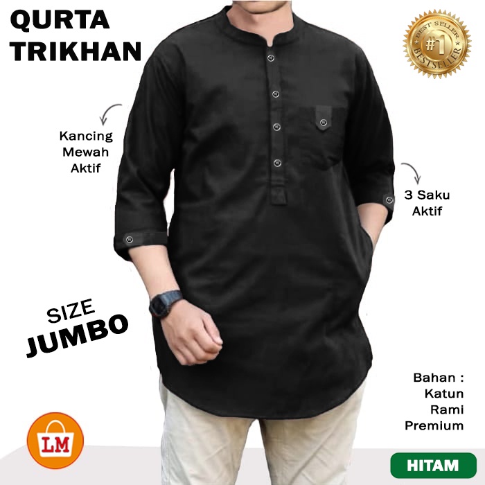 Baju Koko QURTA TRIKHAN RAMI JUMBO Bahan Katun Rami M - XXXL TERBARU TERMURAH TERLARIS LMS 27658 27660 27662 27664 27666