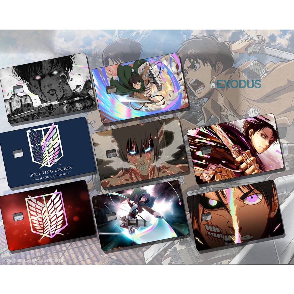 

Attack on Titan Hologram Skin / Sticker kartu ATM Shingeki no Kyojin
