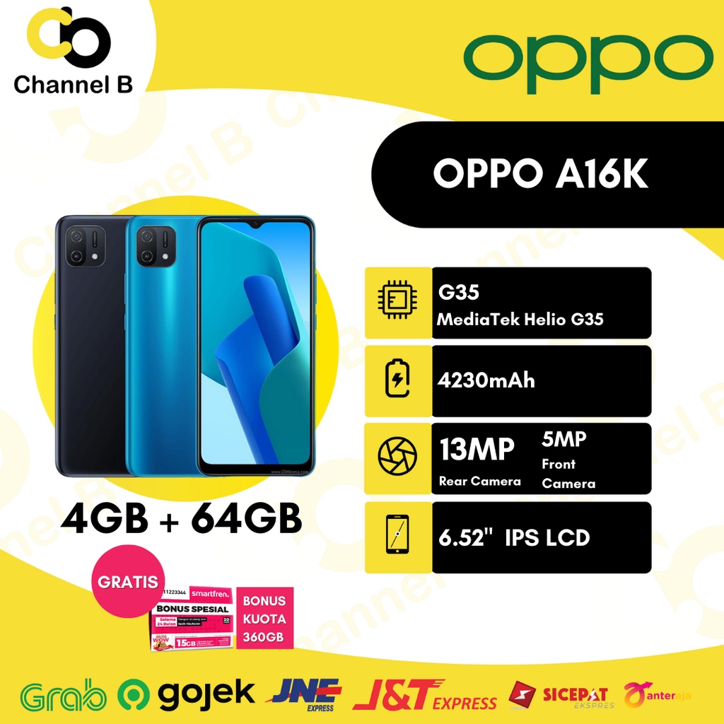 HANDPHONE OPPO A16K RAM 4GB/64GB - Garansi Resmi