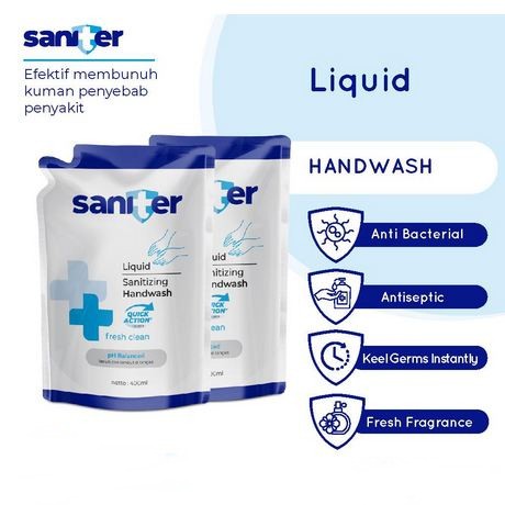 ORIGINAL Saniter Hand Wash REFILL Pouch 400ml &amp; 200ml / Saniter Handwash / HELLOMARTID