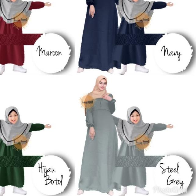 ☆ LY ELYE FASHION - MOANA MOSCREPE MOSLEM FAMILY COUPLE SARIMBIT IBU ANAK BUSUI COMO CREPE SYARI BAS