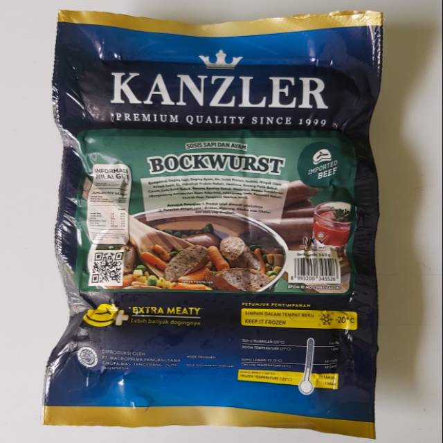 

Sosis Kanzler Bockwurst 360 gram isi 5