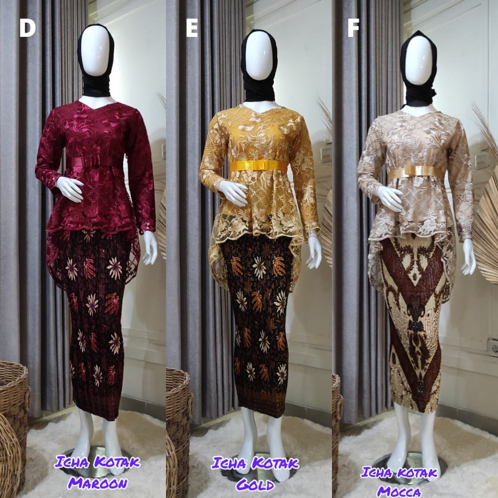 Aneka Pilihan Warna Stelan Kebaya Modern Icha Kotak