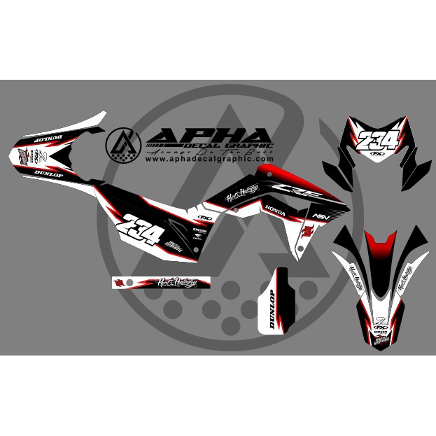 STIKER STICKER MOTOR LOGO SEPEDA HONDA DECAL CRF 150 L MURAH AKSESORIS MOTOR kode 046