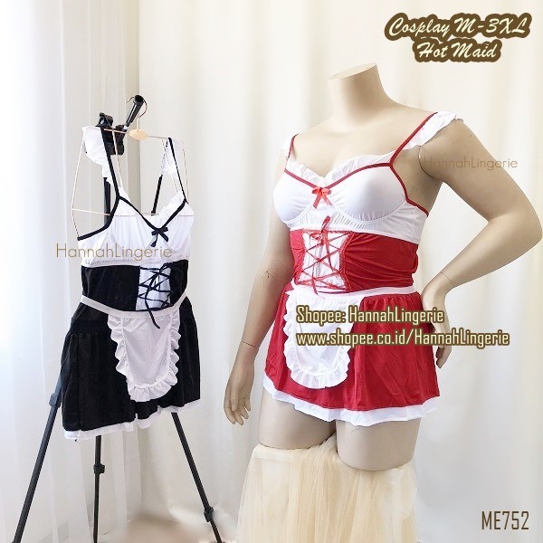 XXXL XXL XL L Lingerie Kostum by Hannah Big Size Costume Maid Pelayan Pembantu ART Jumbo Bigsize 756