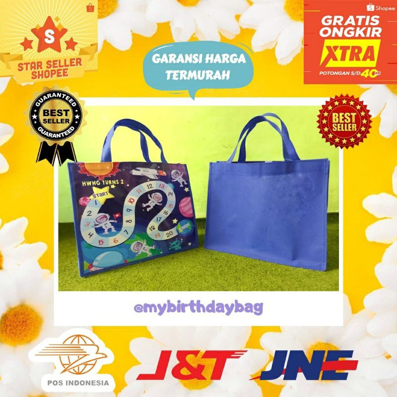 Goodiebag astronot / ultah astronot / tas ultah astronot / souvenir tas astronot-1