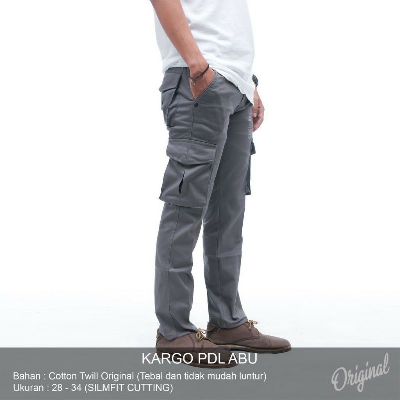 Celana Chino Cargo Panjang Pinggang Karet Pria Big Size 27-38 Kargo Premium Chinos Cotton Combed