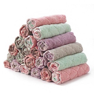 NAPKIN  DISH TOWEL Kain Lap Piring Anti Minyak Bahan Coral Fleece