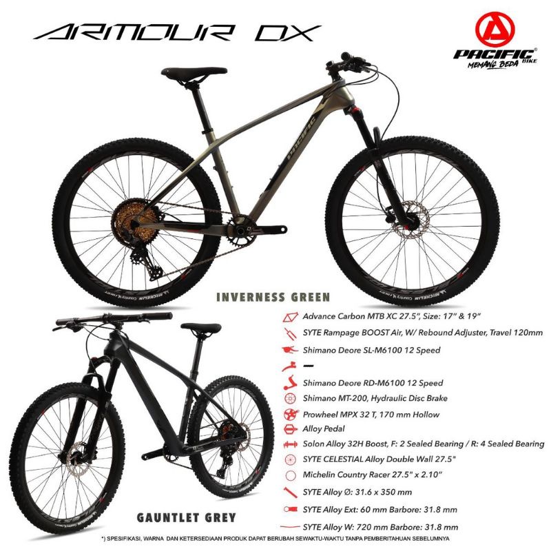 SEPEDA MTB 27.5" CARBON ARMOUR DX PACIFIC ( M )