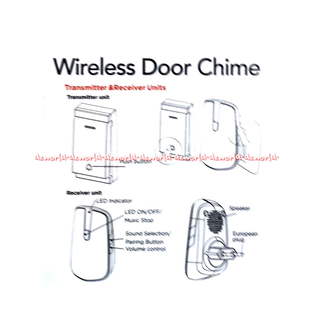 I-Klic Wireless Door Chime Bell Pintu Bel Tanpa Kabel Isi 2 Bel Pagar wairles Moztec  I-click I-Klic iKlic Iklik