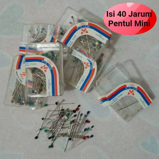 Jarum Pentul Mini Untuk Jilbab - Jarum Pentul Bahan Stainless Steel 1 box isi 40pcs