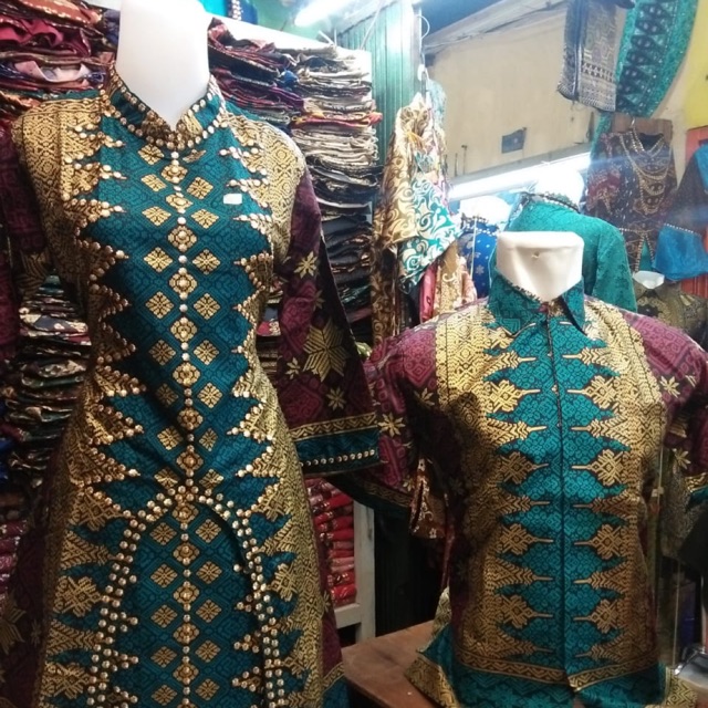 Gamis Setelan couple batik songket
