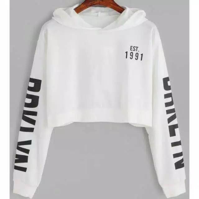 Lightfashion SWEATER EST 1991 BRKLYN CROP HODIE HOODIE HOKYFASHION NO.82