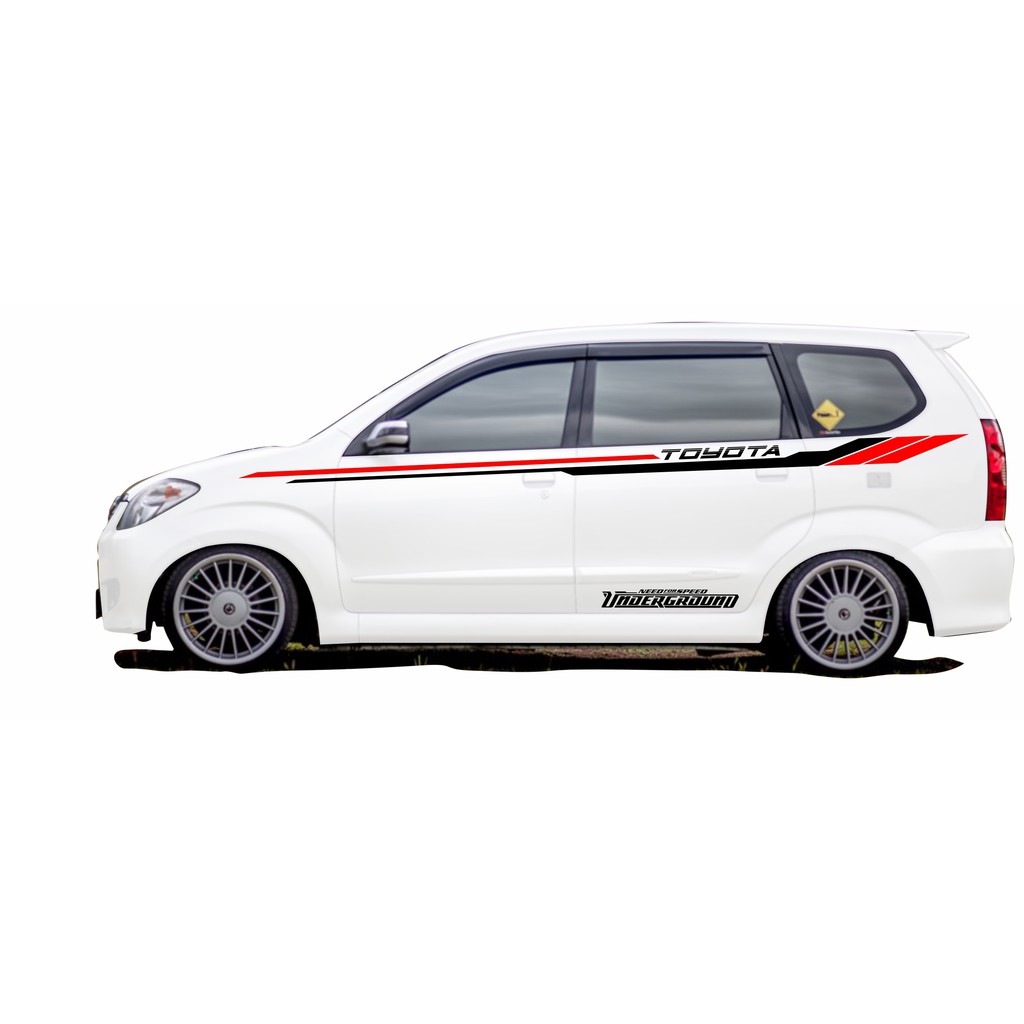Stiker Mobil Avanza Putih Desain Simpel Tulisan Toyota Hitam Kombinasi Putih Shopee Indonesia