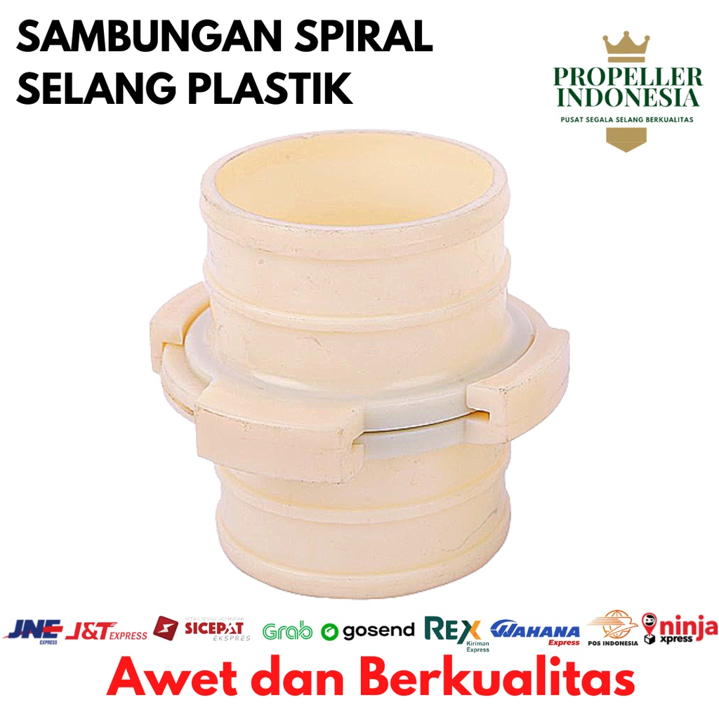 Sambungan Spiral Selang Drip Sambungan Selang Irigasi 2 - 4Inch Plastik