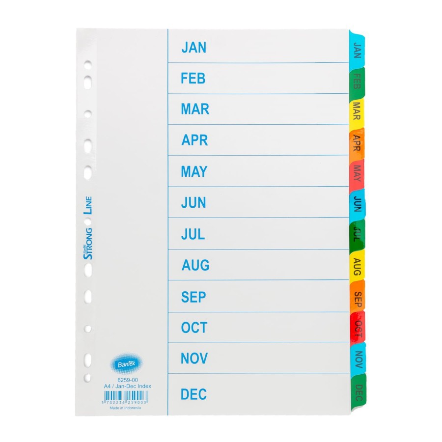 

Bantex Divider A4 Index Jan-Des 12 Lembar