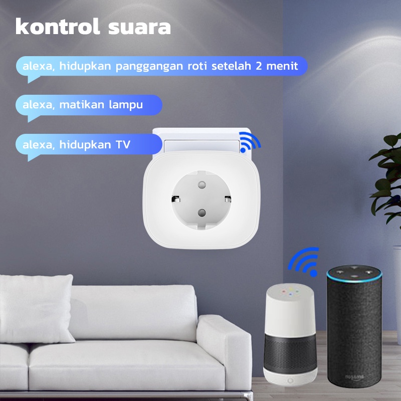 Kadonio WiFi Smart Plug Socket 16A monitor kontrol daya Colokan stop kontak timer