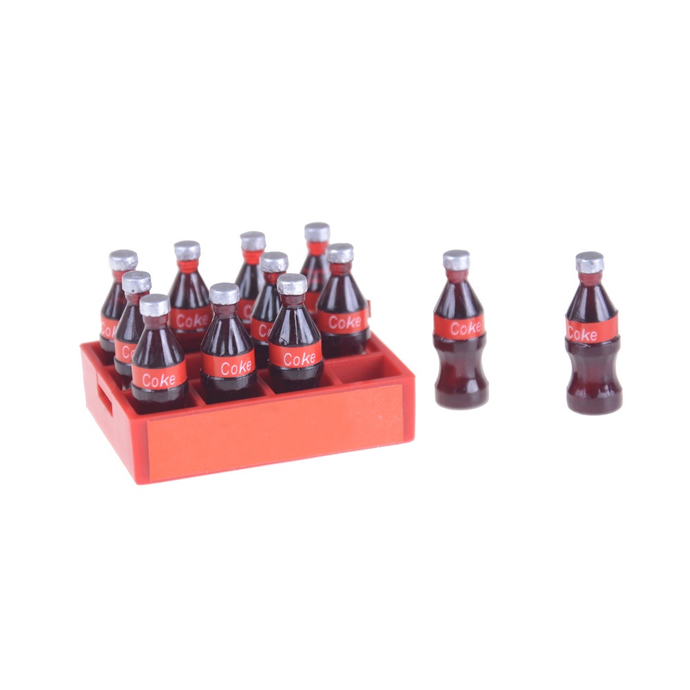 13pcs / set Miniatur Botol Coca Cola Skala 1: 12 Untuk Rumah Boneka