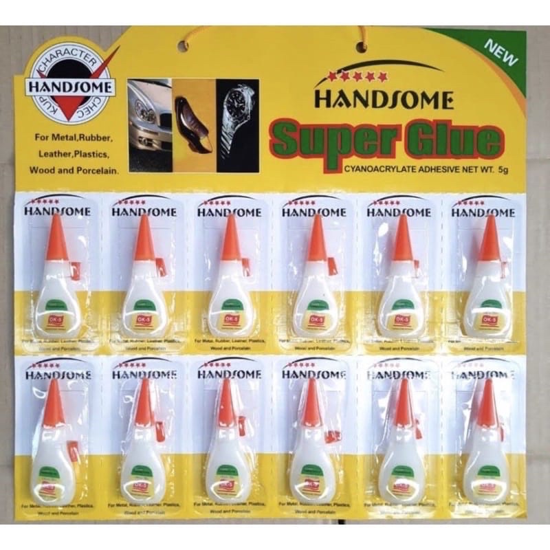 12 PCS 1 Renceng lem besi / super glue handsome / power glue / lem metal lem kayu lem kulit lem kaca