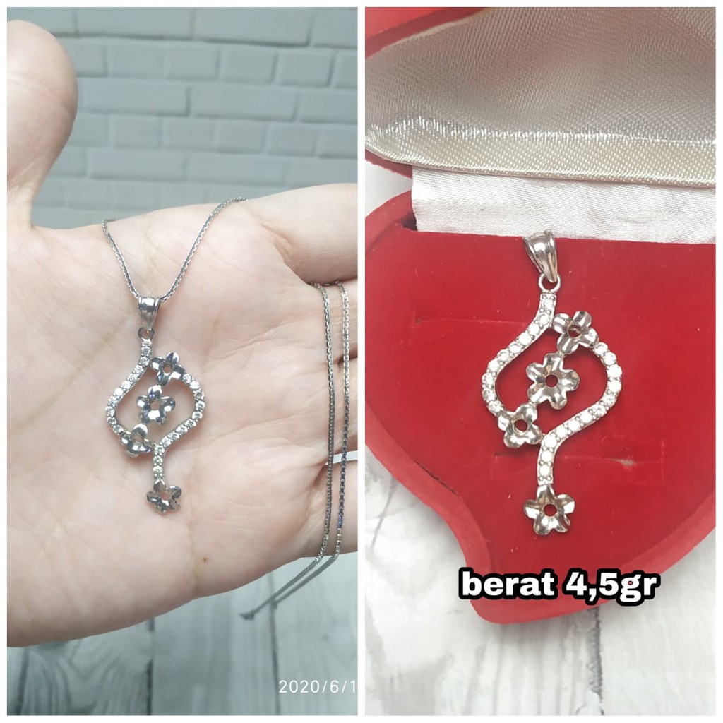 KALUNG SET LIONTIN PANJANG PERAK ASLI S925 CC921