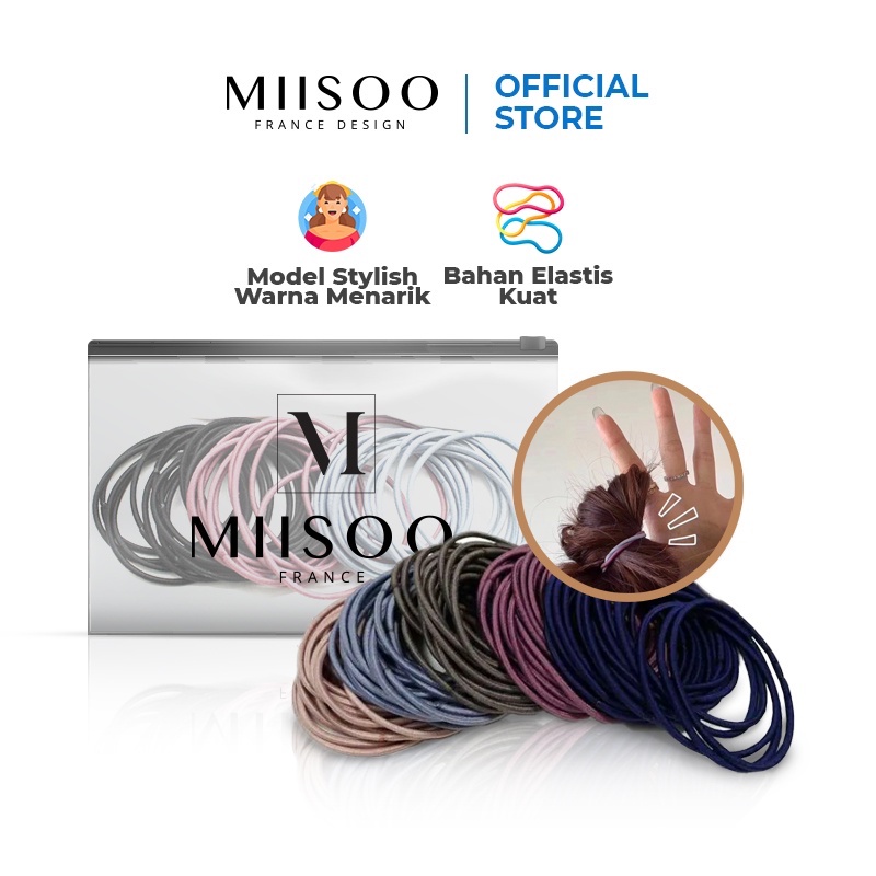 MIISOO Ikat Rambut isi 100pcs Style Korean Karet Rambut-Karet 50pcs