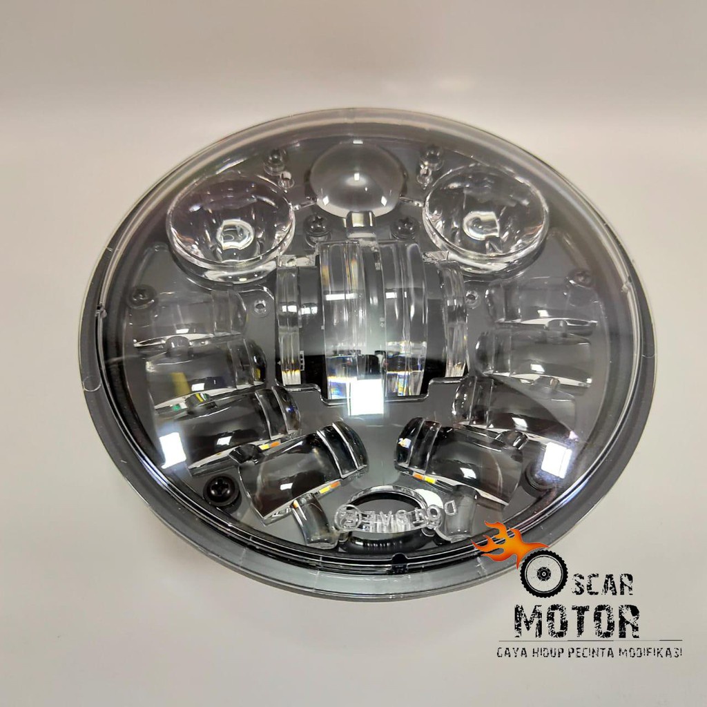 LAMPU DEPAN MOTOR HEADLAMP DAYMAKER BULAT HARLEY BIG LED PREDATOR MOTORCYCLE HEADLIGHT motor