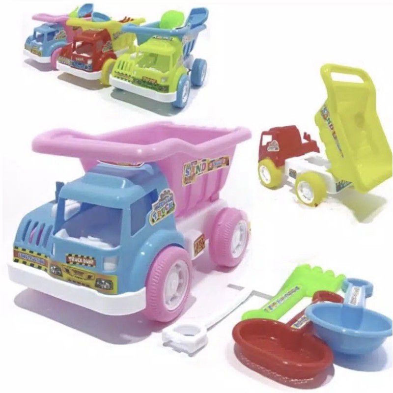 MAINAN MOBIL TRUCK PASIR PLUS CETAKANNYA-MAINAN ANAK TRUCK PASIR MINI Lp2 - HAPPY SAND TRUCK DUMP