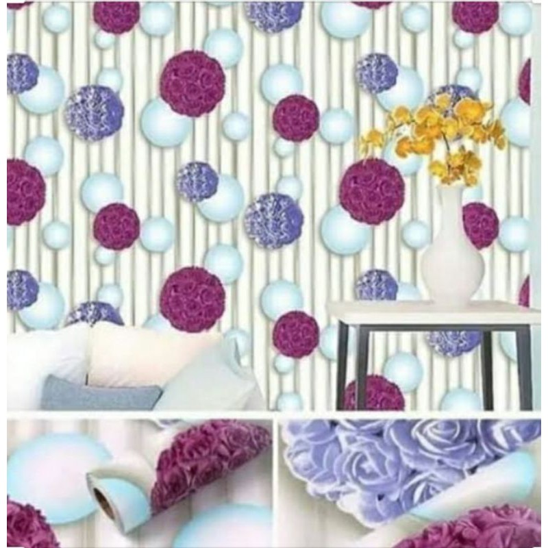 WALLPAPER DINDING BUNGA BALON size 45cm X 10m