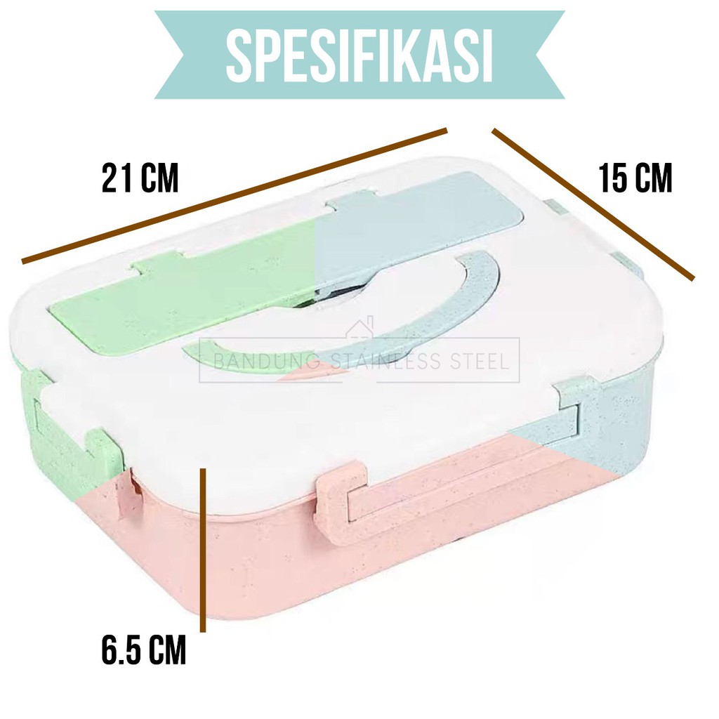 rantang WARNA  baru 3 sekat lunch box plastik makan bekal food kontainer anak sekolah tebal lucu