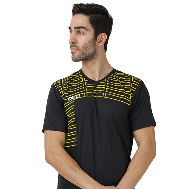 Calci Baju Rebel Jersey - Black Yellow