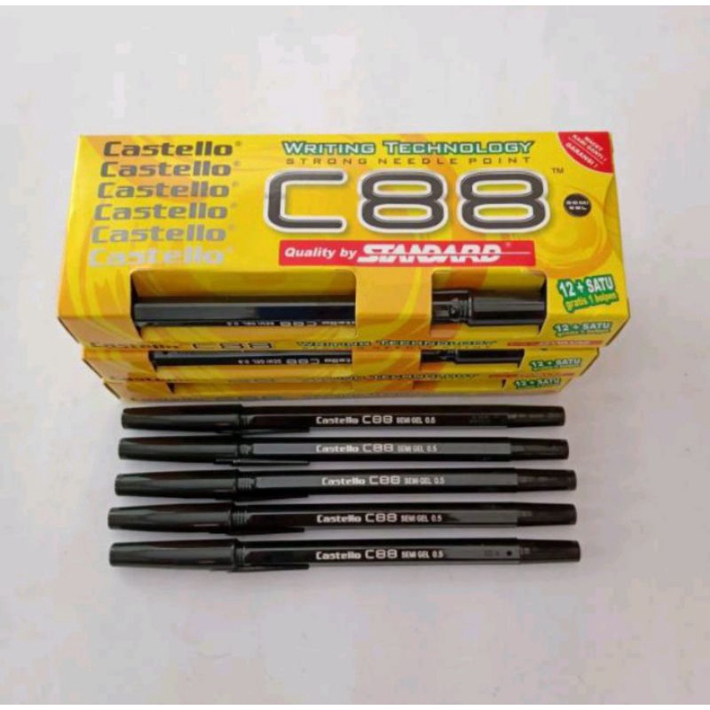 

Pulpen Castello Hitam 1 pack isi 12 pcs