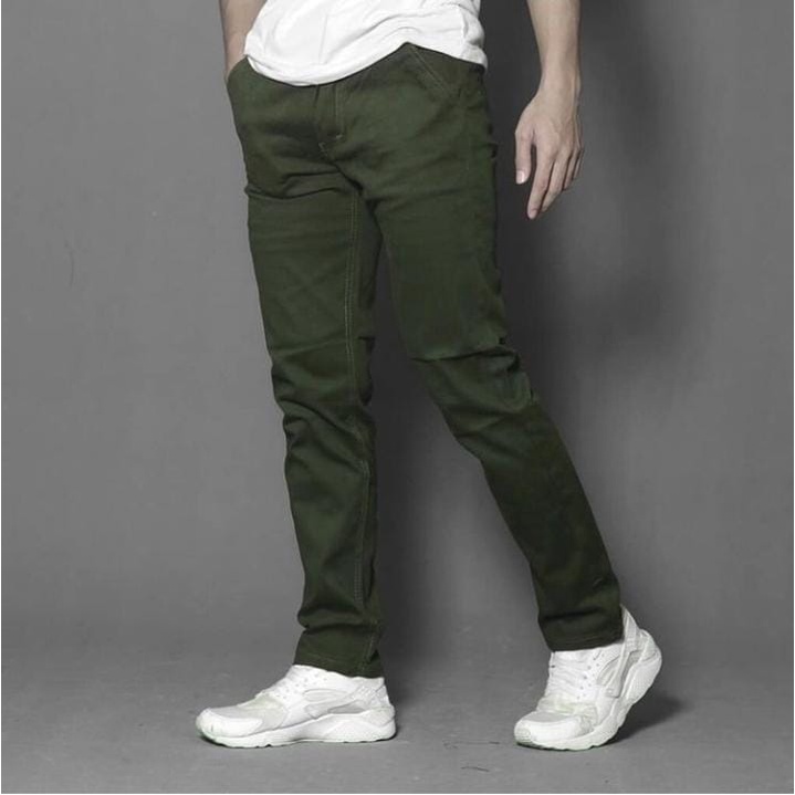 Celana Chino Hijau Army / Celana panjang chinos pria