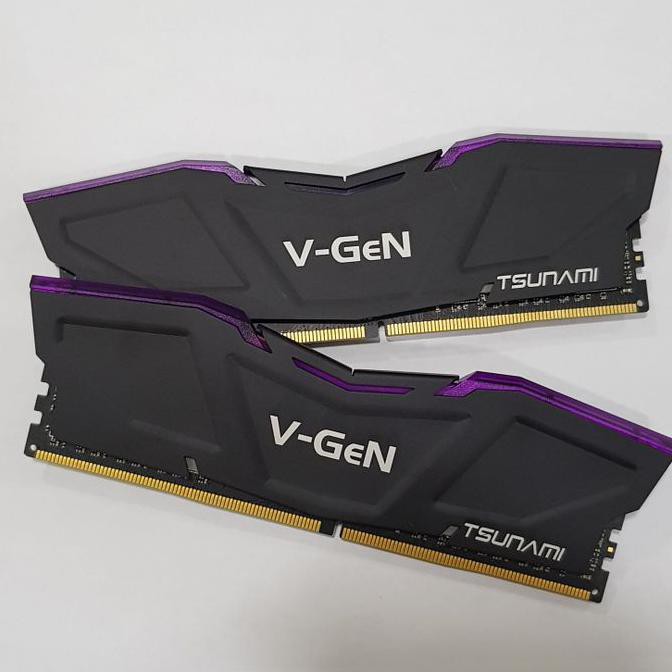 RAM DDR4 V-GeN TSUNAMI 8GB 3200MHz CL16 (2X4GB) - RAM GAMING OC VGEN TERBARU
