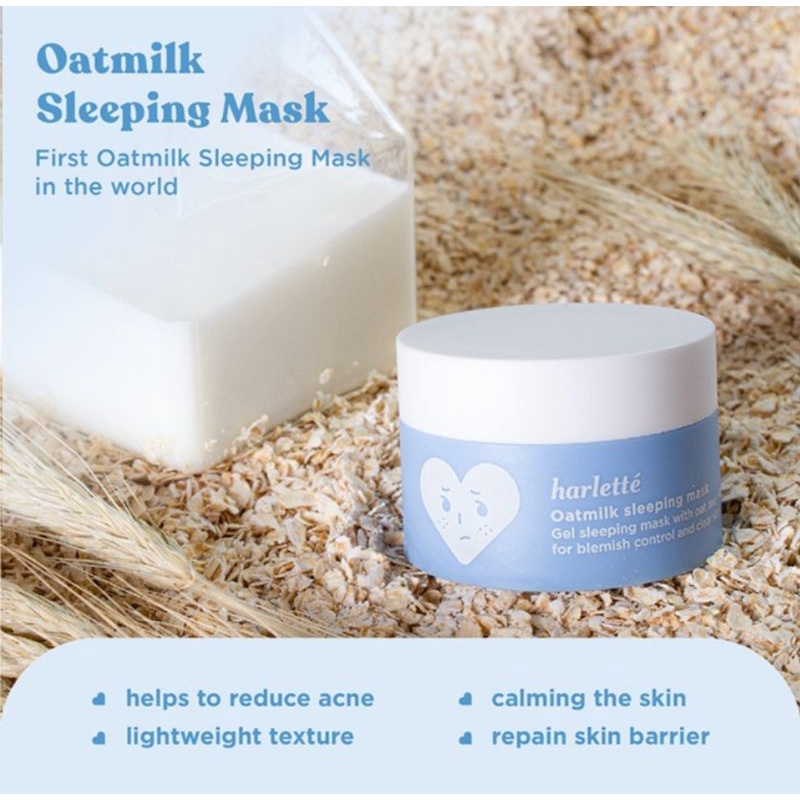 Harlette Oatmilk Sleeping Mask | acne prone,dry,combination,trobled skin