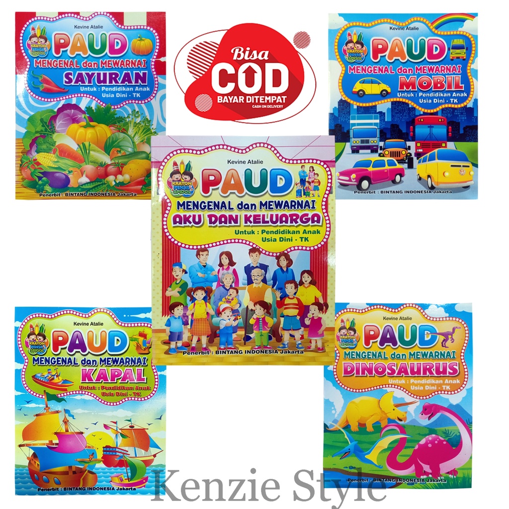 

Paket Buku PAUD & TK Mengenal dan Mewarnai Isi 5 pcs buku Full Colour