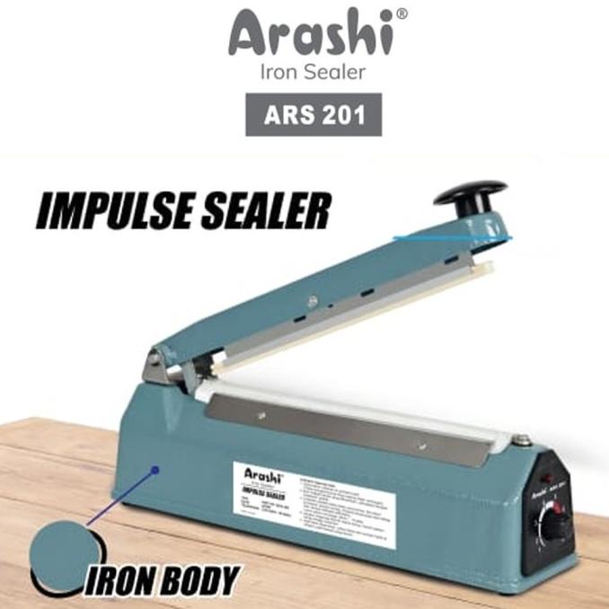 Arashi  Impulse Sealer  Press Plastik Body Besi  ARS-201 / TRS 203 20CM