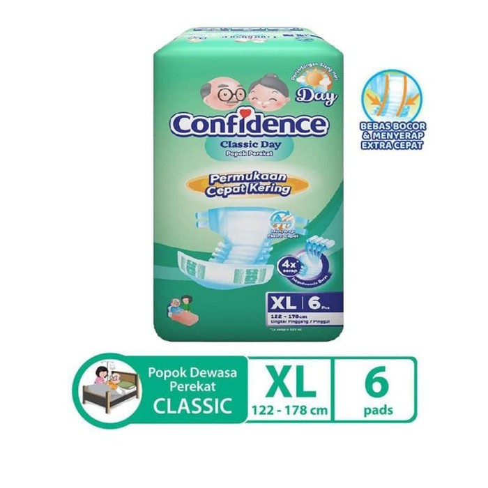 Popok Dewasa Confidence Classic Day XL6 Pampers Dewasa XL6