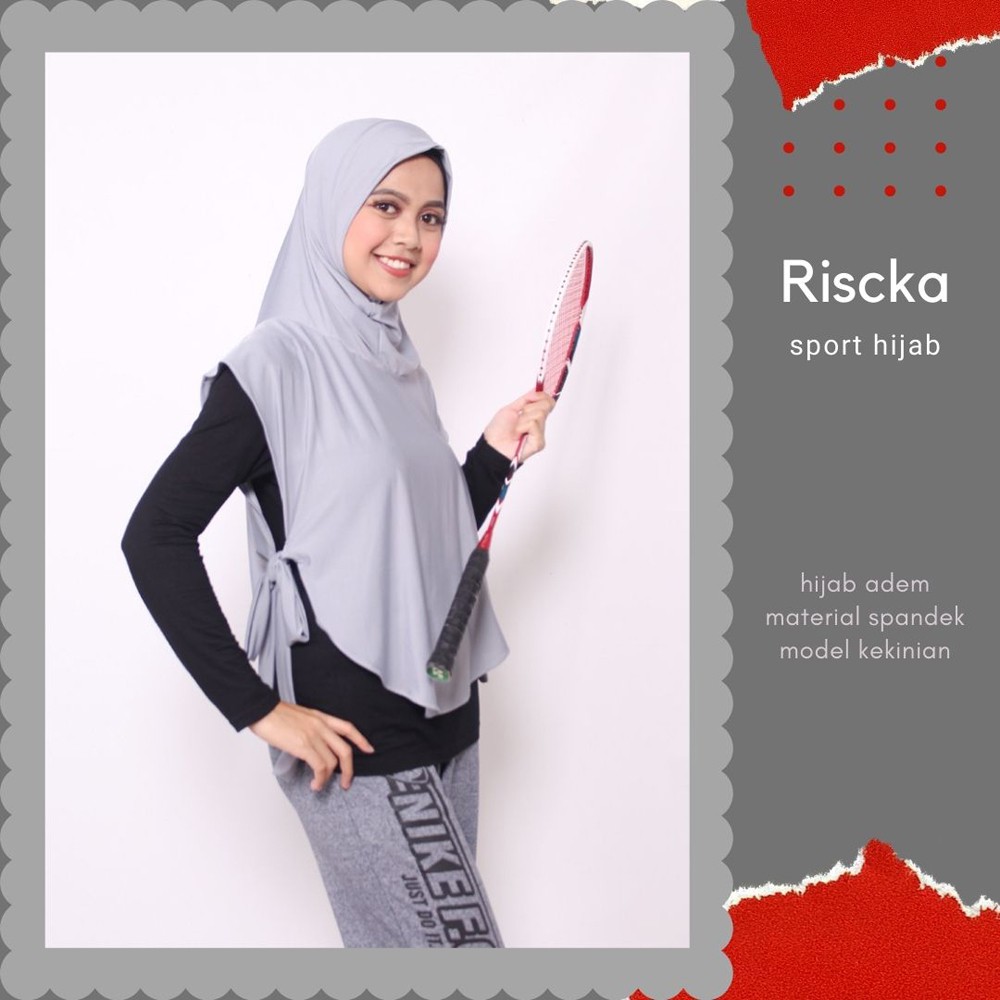 JILBAB SPORT/HIJAB SPORT/BERGO SPORT KERUDUNG OLAHRAGA JERSEY MENUTUP DADA RISCKA