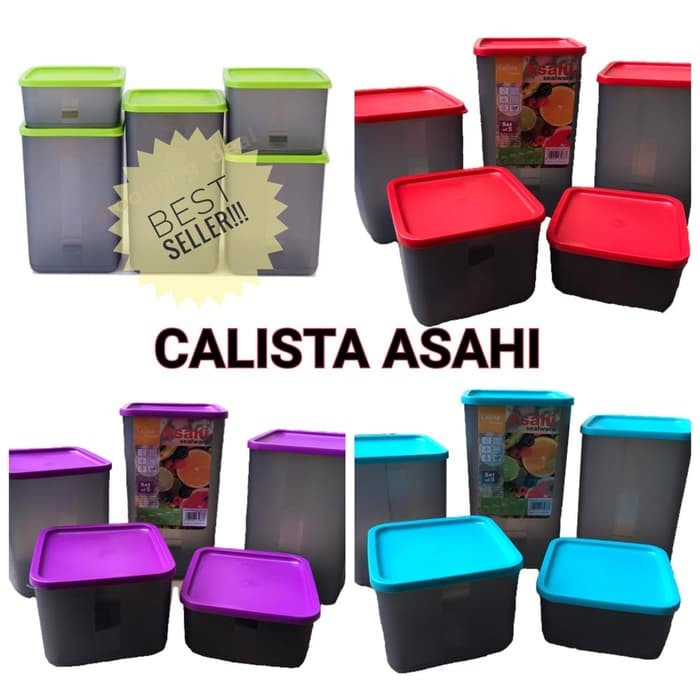 [ ASAHI ] CALISTA ASAHI SET ISI 5 - ASAHI AIRTIGHT toples beranak isi 5 pc makanan bumbu kue snack kotak set premium FOOD CONTAINER KONTAINER GROSIR UNIK