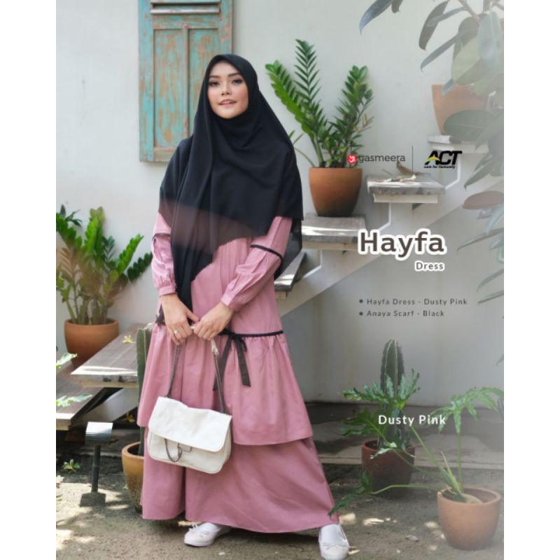 GAMIS DEWASA ONLY YASMEERA ORIGINAL HAYFA DRESS DUSTY PINK GAMIS DEWASA YASMEERA HPROMO YASMEERA 202