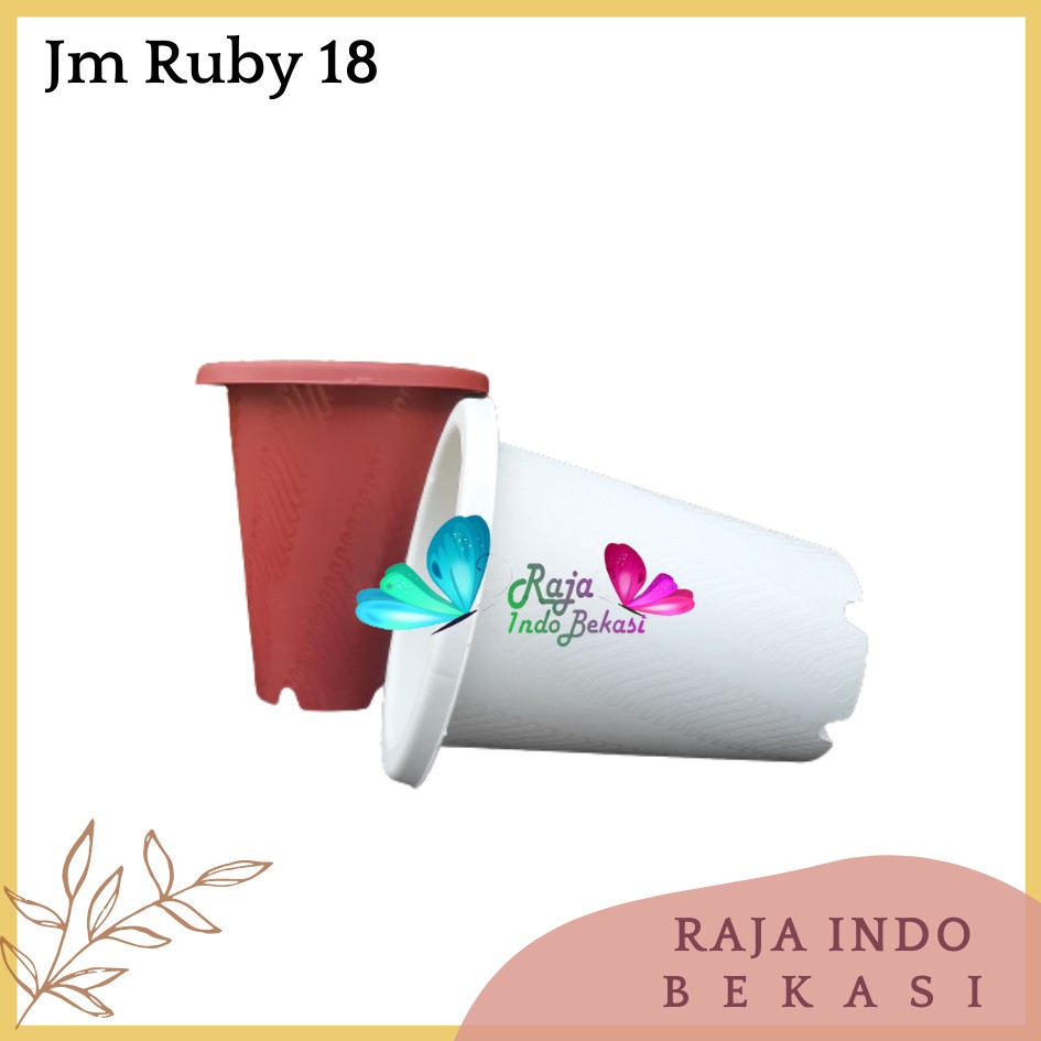 Pot Jm Ruby 18 Putih Coklat Merah Bata Motif Astor Uk Mirip Pot Ypt Yogap 15 17 18 19 Murah Tebal