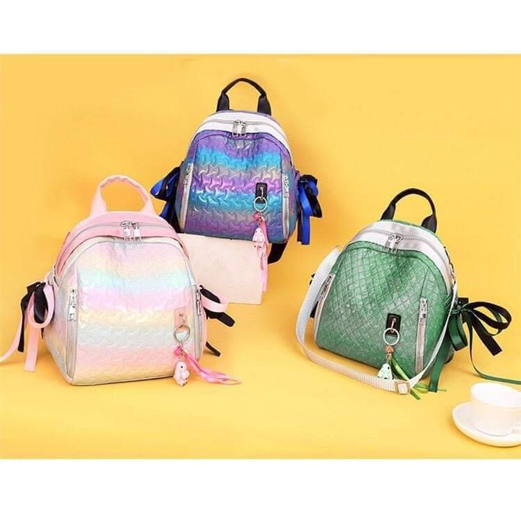 GI 6521 RISCE TAS RANSEL MERMAID PUTRI DUYUNG MOTIF KULIT IKAN IMPORT BQ 2246 LT 1376 EL 788 GT 1299